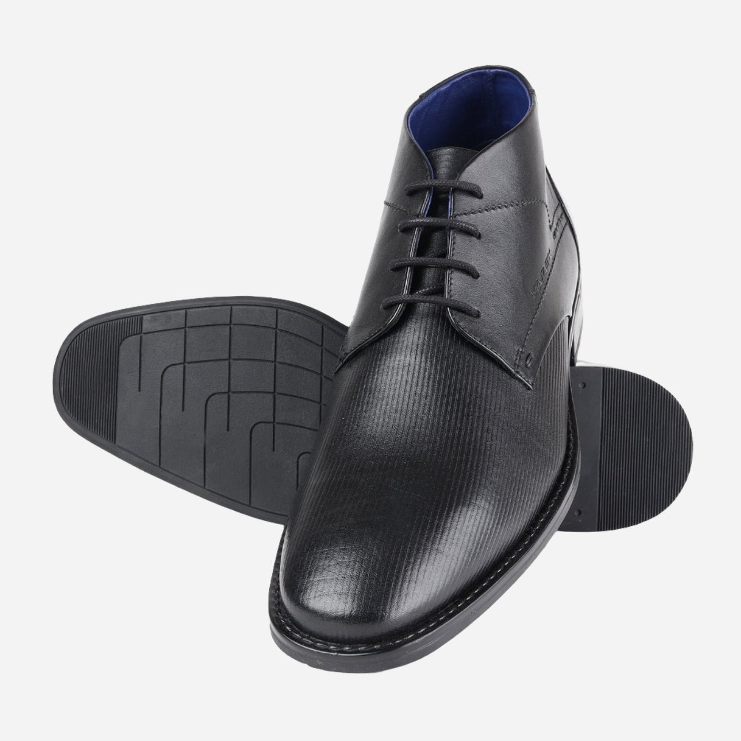 MASABIH GENUINE LEATHER CHUKKA LACEUP BOOTS FOR MEN BLACK