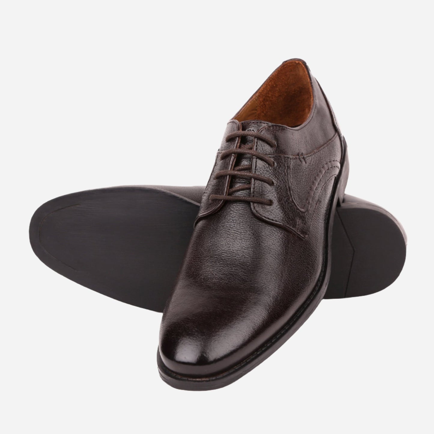 MASABIH Brown Casual Derby Shoes for Men