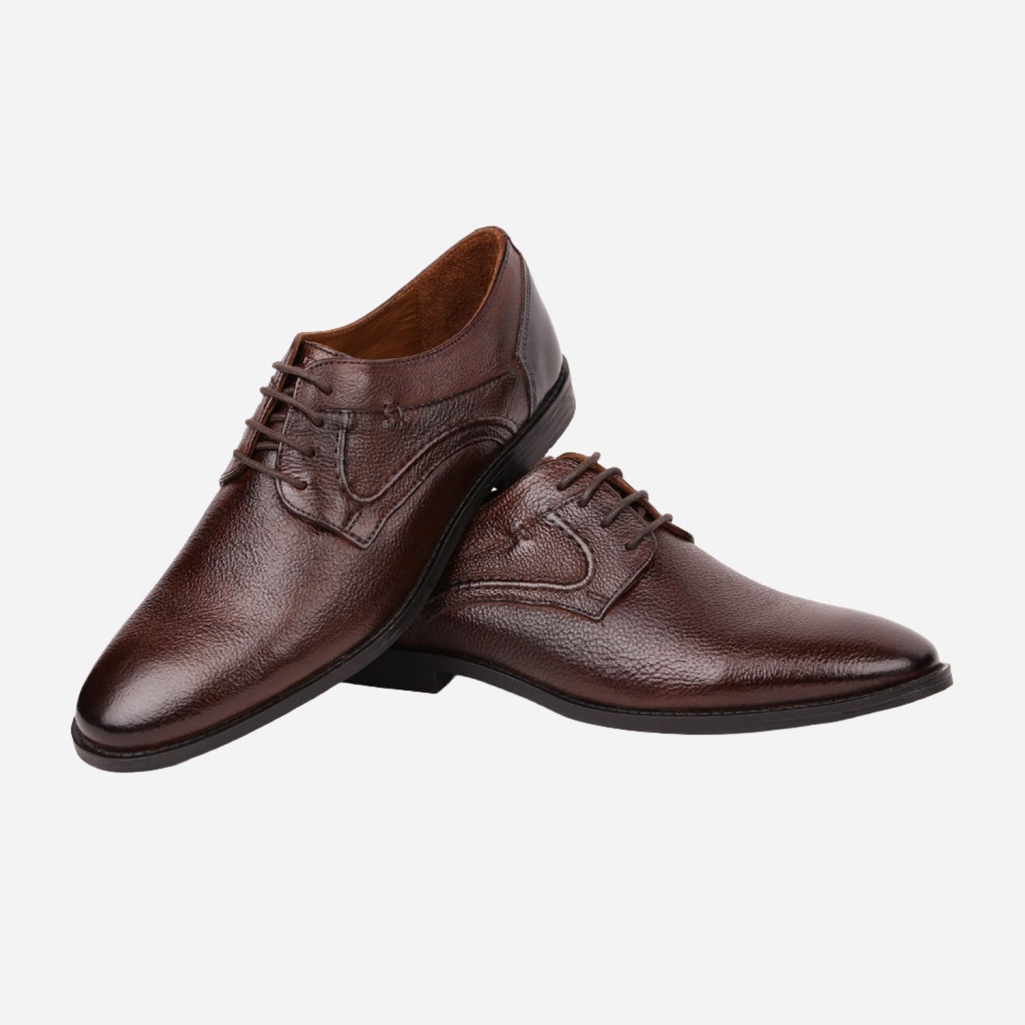 MASABIH Brown Casual Derby Shoes for Men