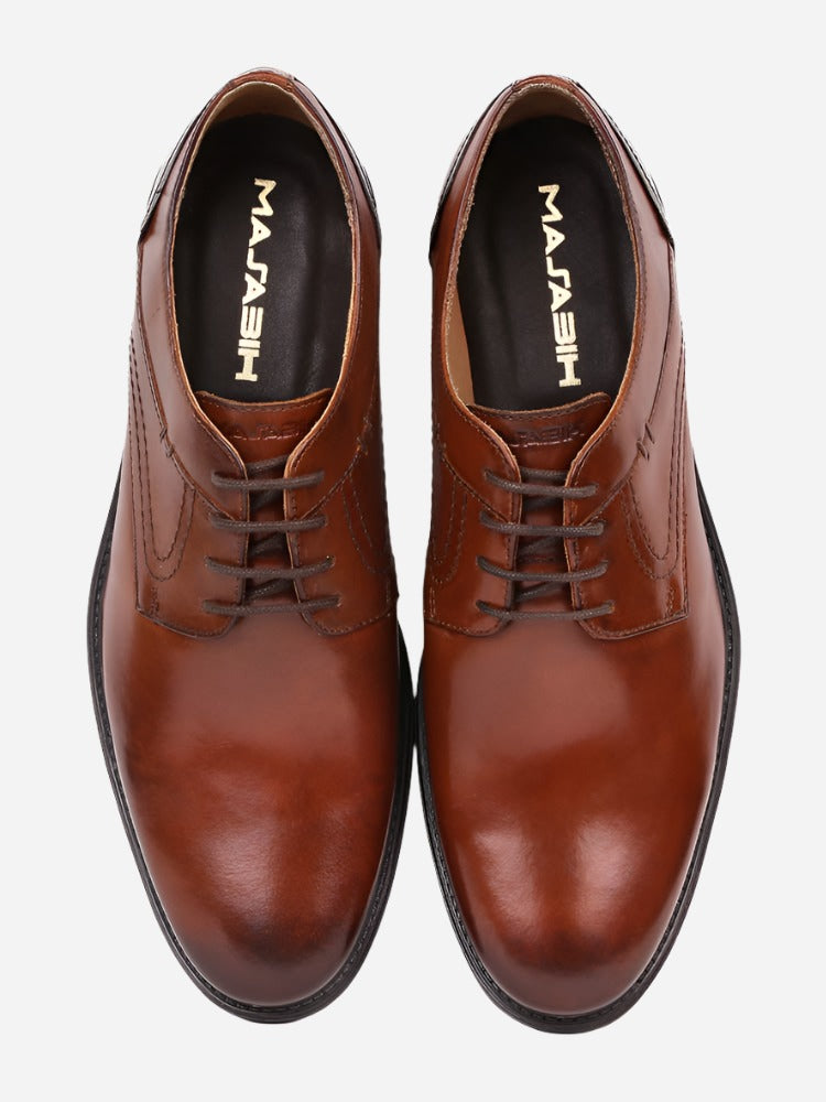 MASABIH Brown Casual Derby Shoes for Men