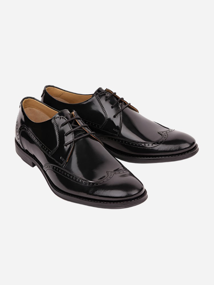 MASABIH Black Casual Derby Shoes for Men