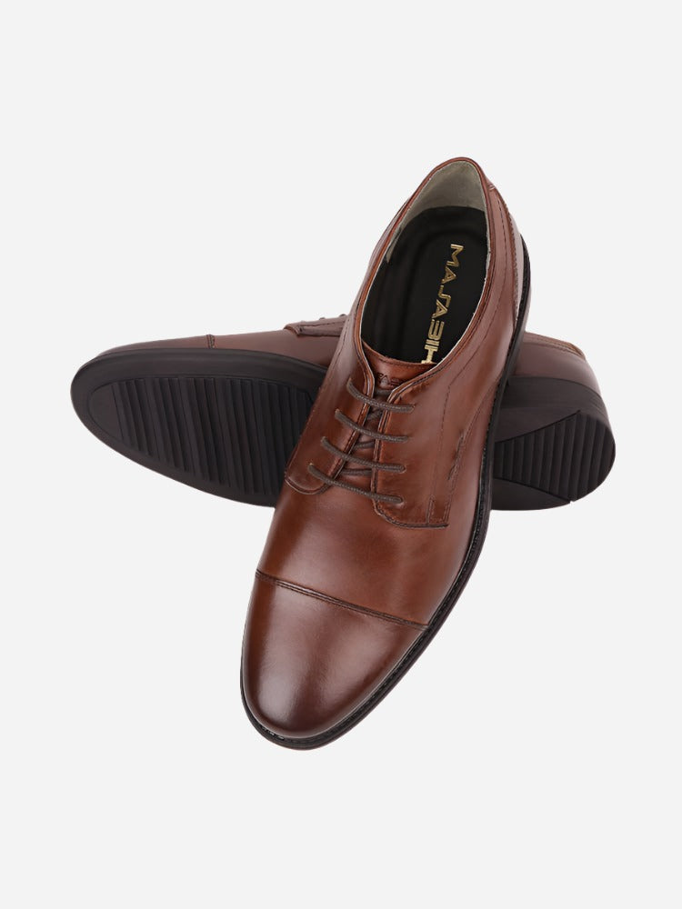 MASABIH Brown Casual Derby Shoes for Men