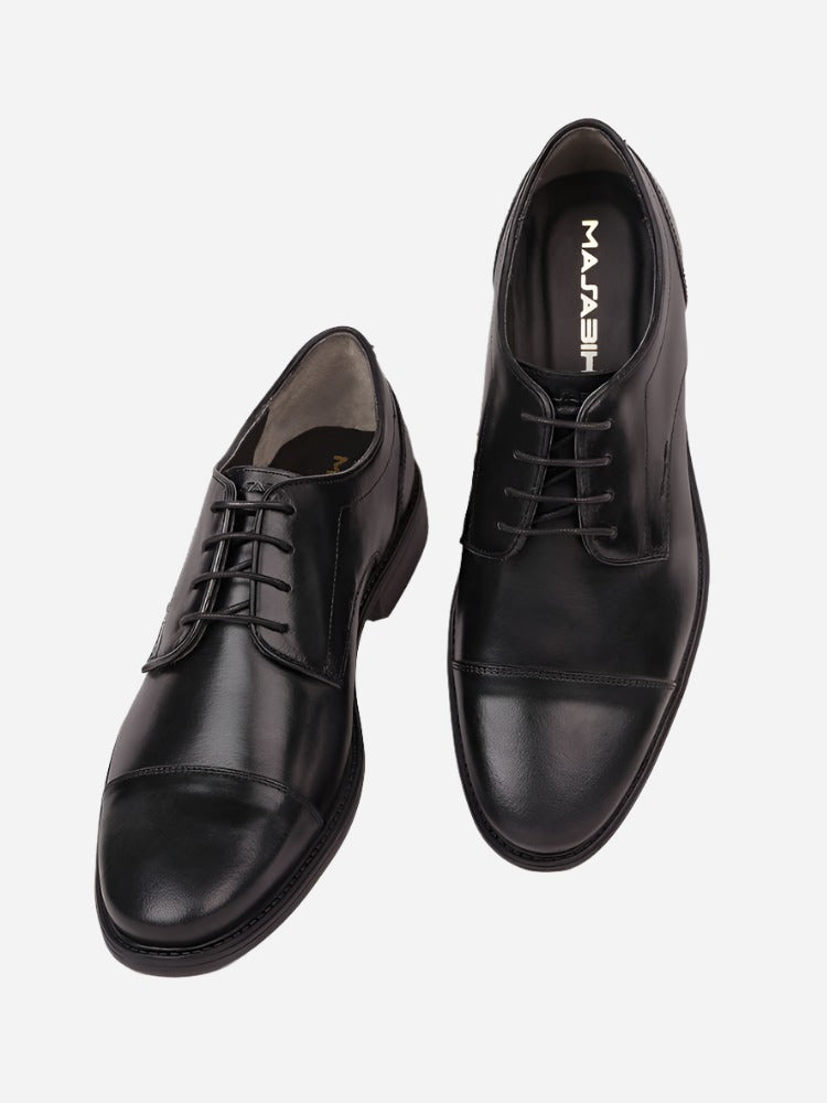 MASABIH Black Casual Derby Shoes for Men