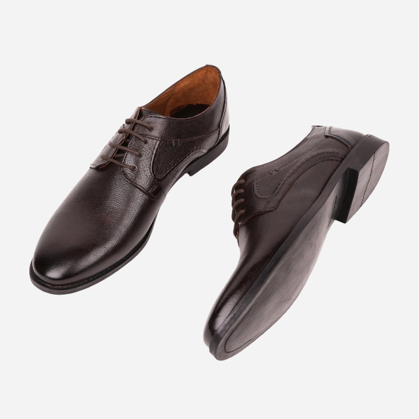 MASABIH Brown Casual Derby Shoes for Men