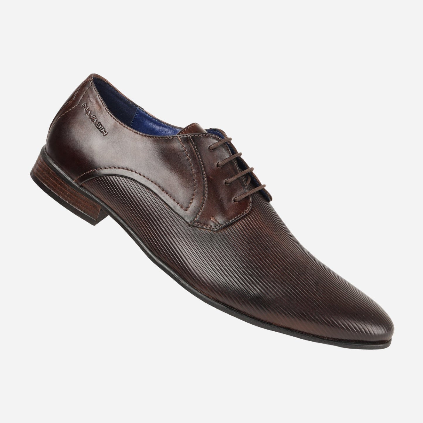 MASABIH GENUINE LEATHER DERBY LACEUP SHOES FOR MEN BROWN