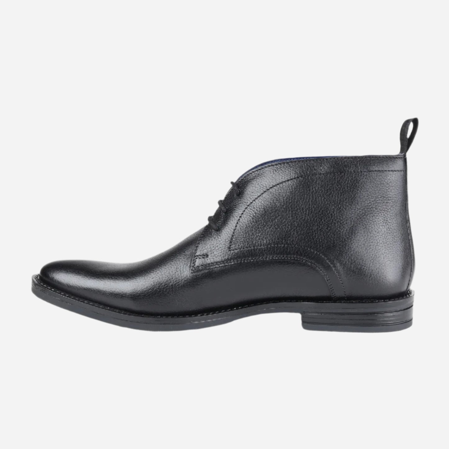 Masabih Genuine Leather Black Ankle Boots for Men