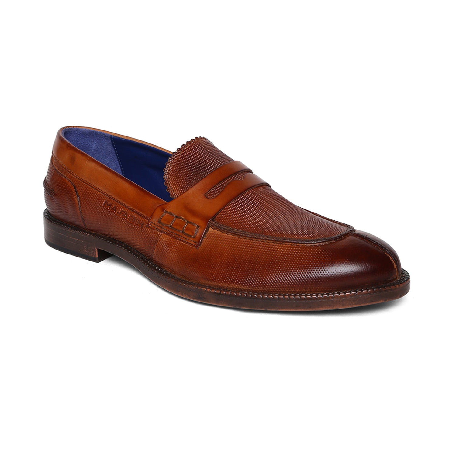 Masabih Genuine Leather Tan Loafer Slipon Shoes for Men