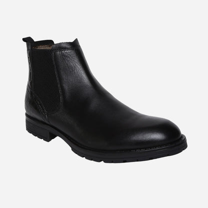 Ankle Length Genuine Leather Men Black Chelsea Boots