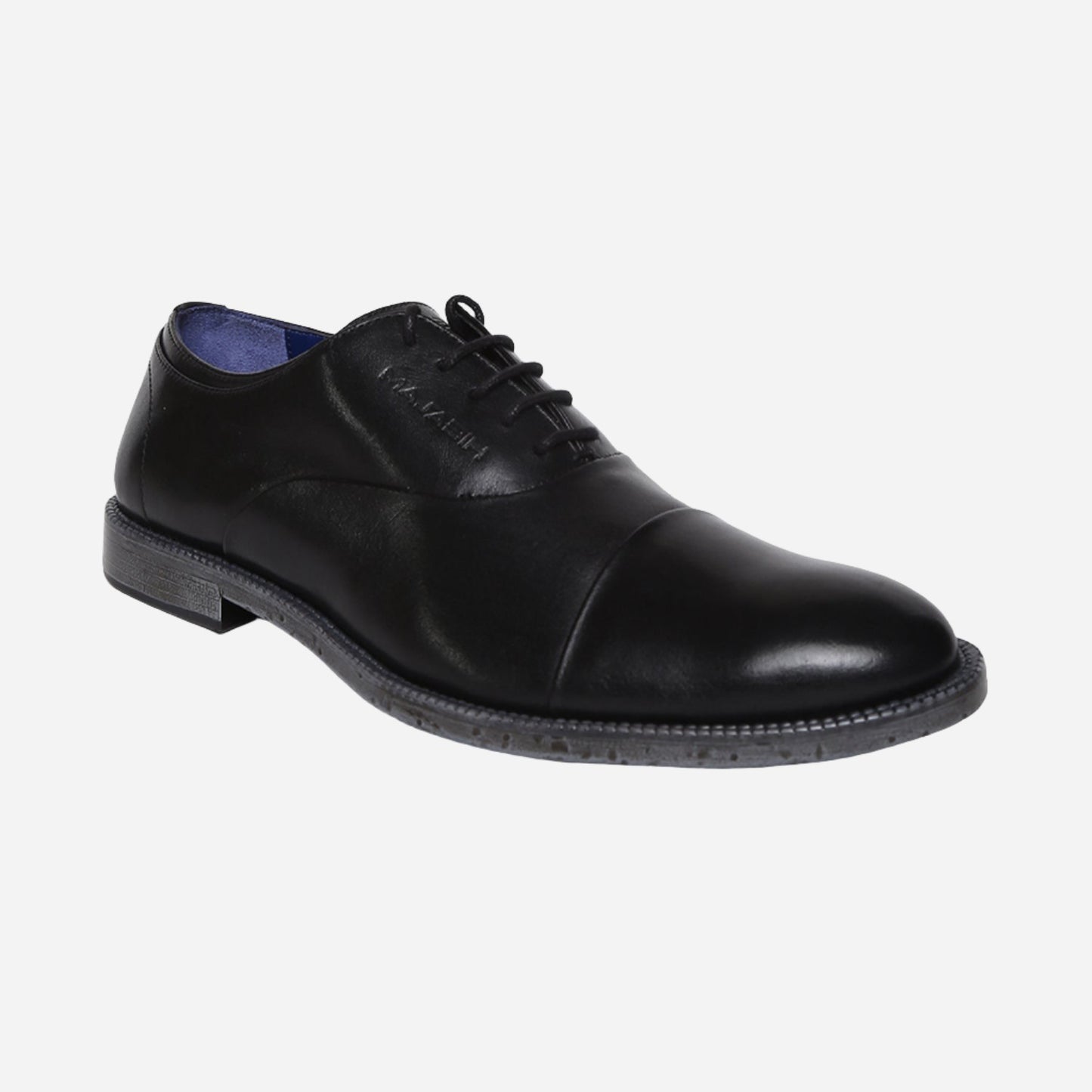 Masabih Genuine Leather Black Casual Oxford Shoes For Men