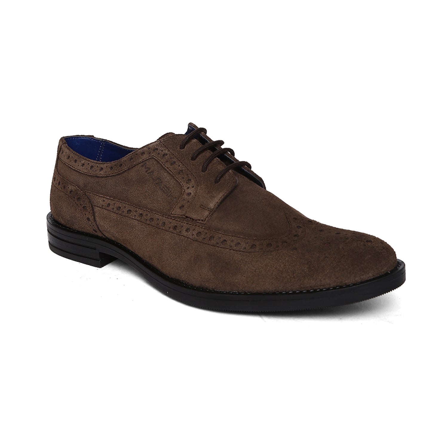 Masabih Suede Leather Brown Derby Laceup Shoes For Men