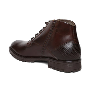 Ankle Length Genuine Leather Brown Chukka Laceup Boots For Men