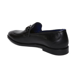 Masabih Genuine Milled Leather Black Loafer Slipon Shoes for Men