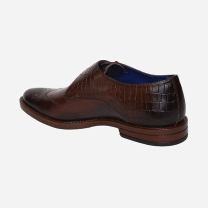 MASABIH GENUINE LEATHER BROWN CASUAL MONK SHOES FOR MEN