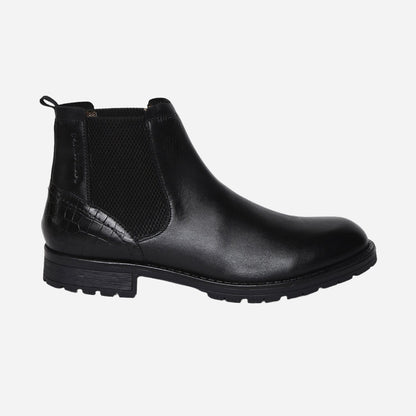 Ankle Length Genuine Leather Men Black Chelsea Boots