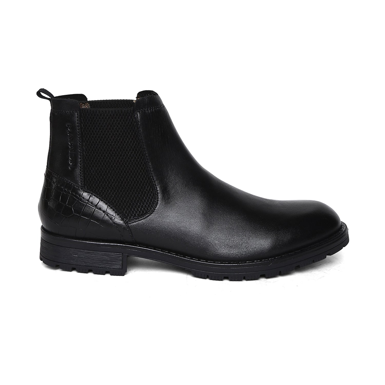 Ankle Length Genuine Leather Men Black Chelsea Boots