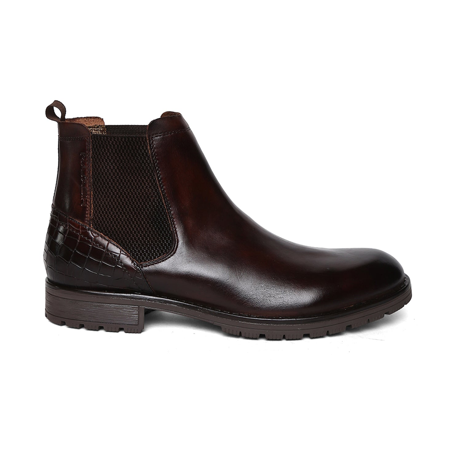 Ankle Length Genuine Leather Men Brown Chelsea Boots