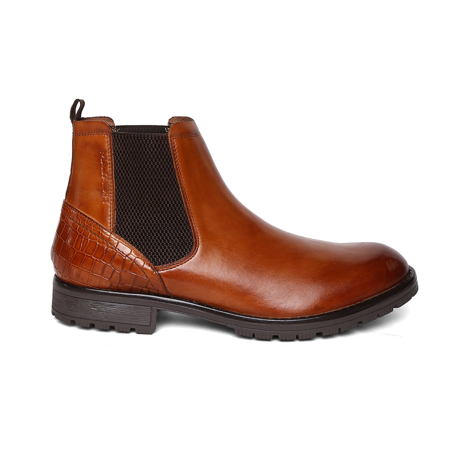 Ankle Length Genuine Leather Men Tan Chelsea Boots