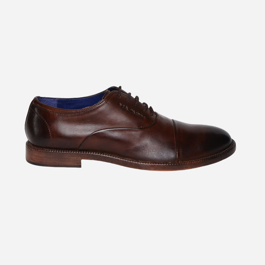 Masabih Genuine Leather Brown Casual Oxford Shoes For Men