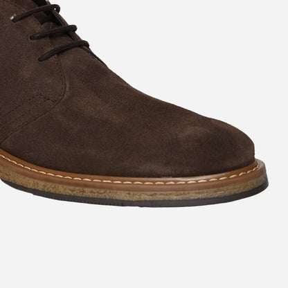 Brown Genuine Suede Leather Chukka Lace Up Boots For Men