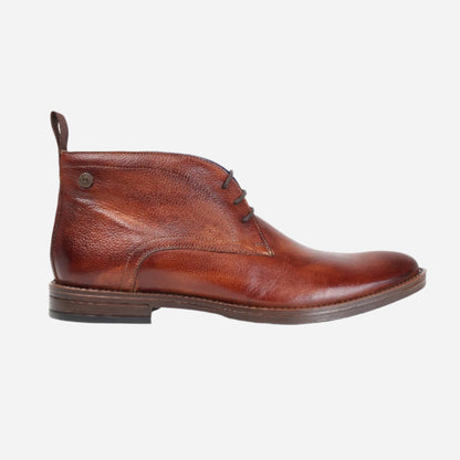 Masabih Genuine Leather Tan Ankle Boots for Men