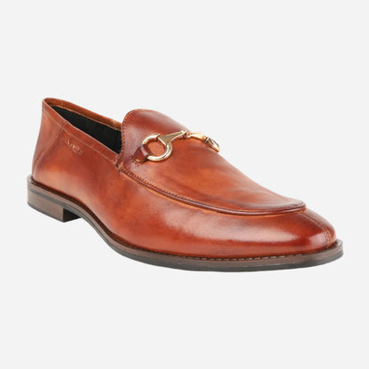 Masabih Genuine  Leather Tan Loafer Slipon Shoes for Men