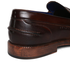 Masabih Genuine Leather Brown Loafer Slipon Shoes for Men