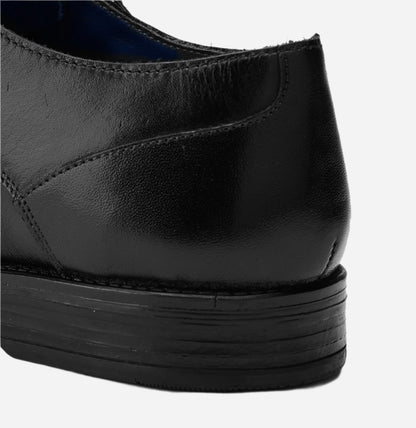 Masabih Genuine Leather Black Casual Double Monk Shoes for Men