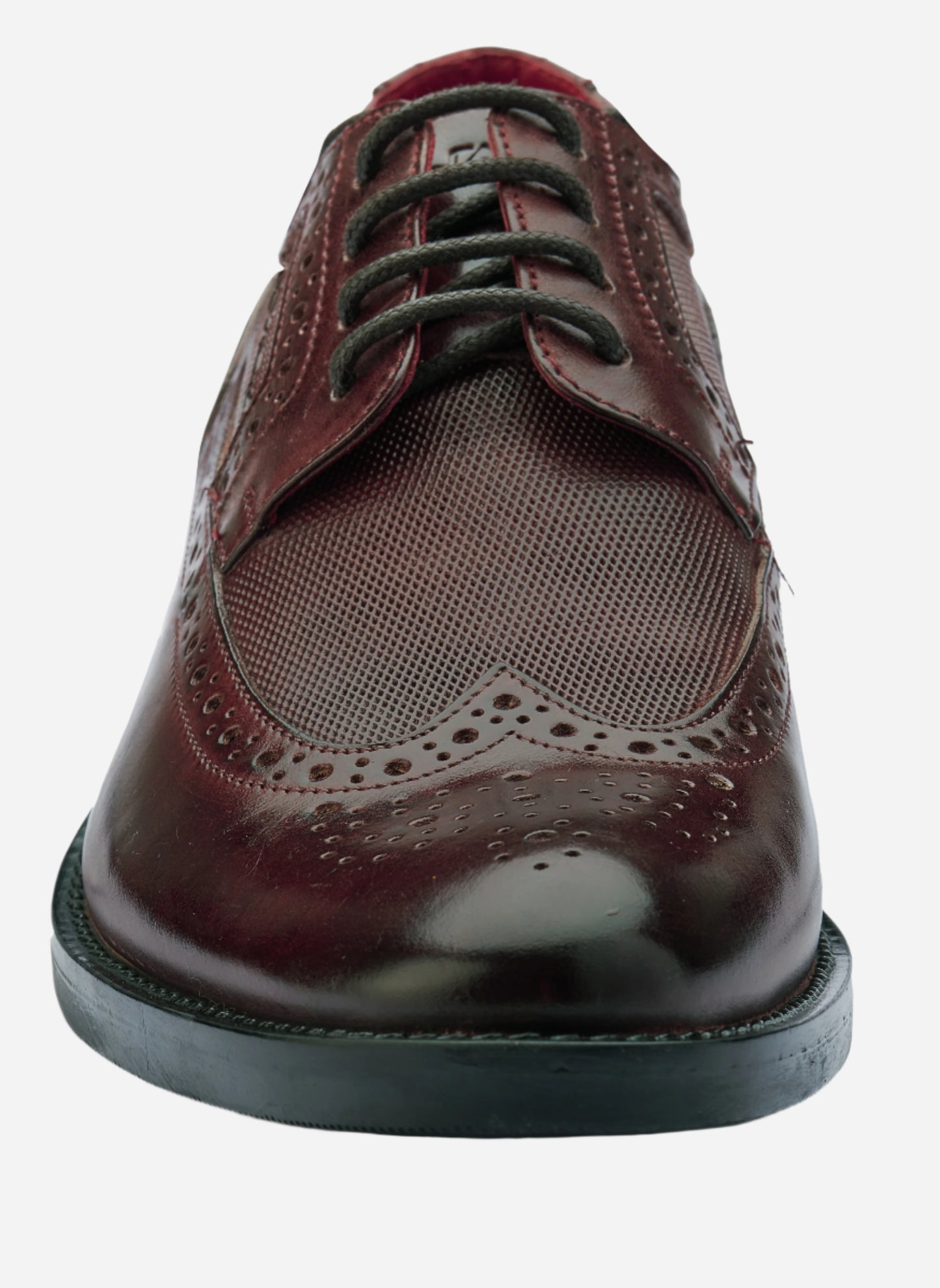 Masabih Genuine Leather Bordo Casual Brogue Derby Laceup Shoes For Men