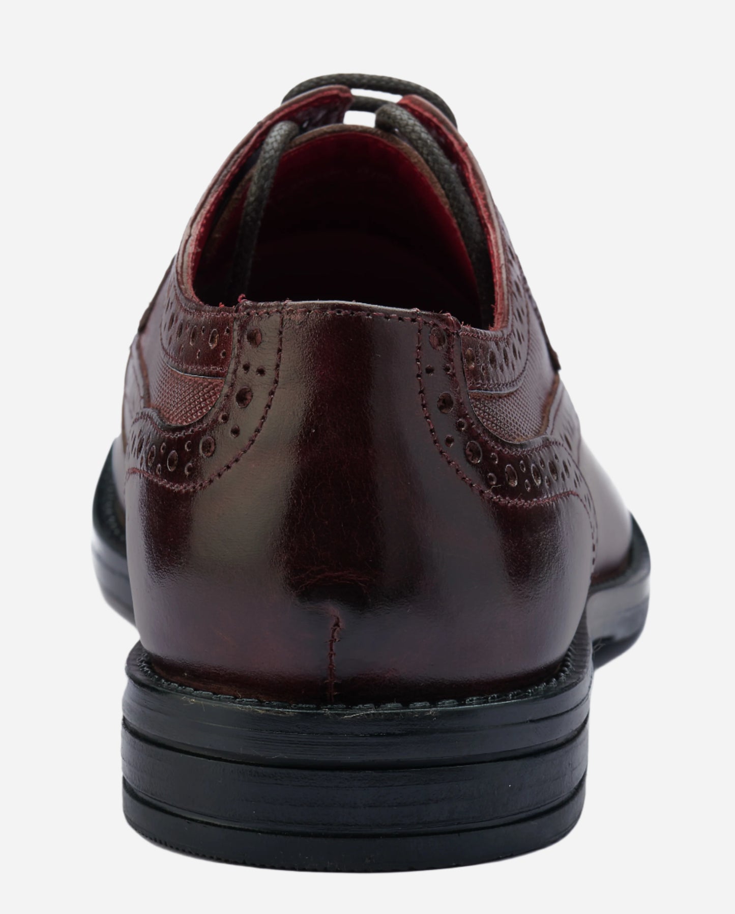 Masabih Genuine Leather Bordo Casual Brogue Derby Laceup Shoes For Men