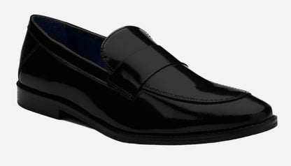 Masabih Genuine Patent Leather Black Loafer Slipon Shoes for Men