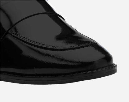 Masabih Genuine Patent Leather Black Loafer Slipon Shoes for Men