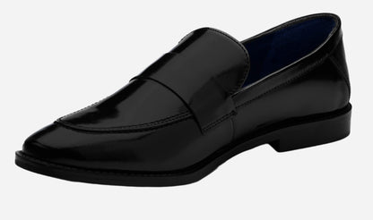 Masabih Genuine Patent Leather Black Loafer Slipon Shoes for Men