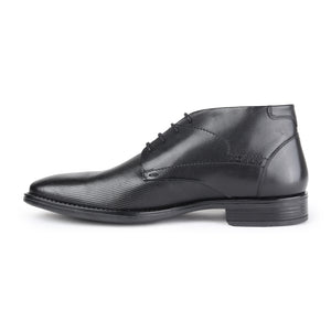 MASABIH GENUINE LEATHER CHUKKA LACEUP BOOTS FOR MEN BLACK