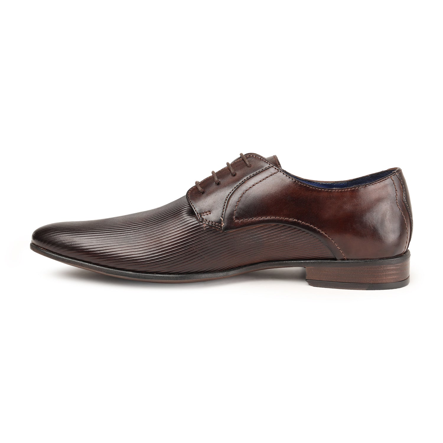 MASABIH GENUINE LEATHER DERBY LACEUP SHOES FOR MEN BROWN