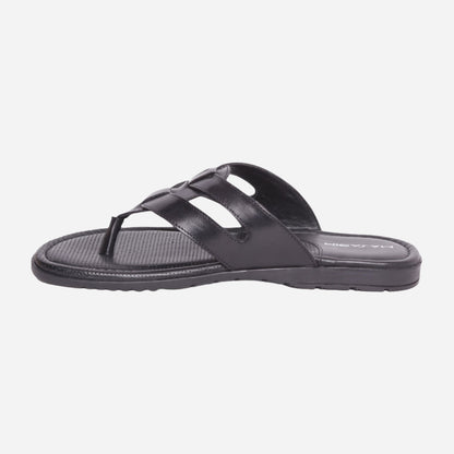 MASABIH Geniune Leather Soft Black Color modern Strap thong sandals for Mens