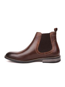 MASABIH Brown Casual Chelsea Boots for Men