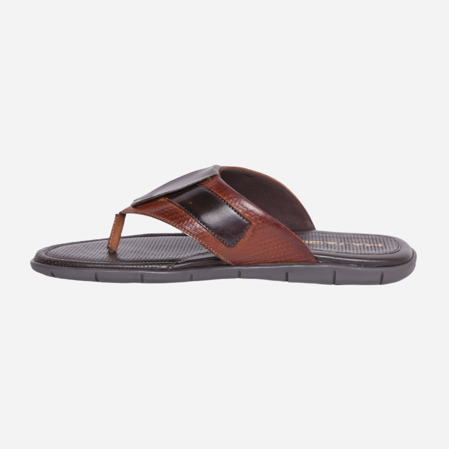 MASABIH Geniune Leather Soft Weavy Print Tan / Brown Color modern thong sandals for Mens