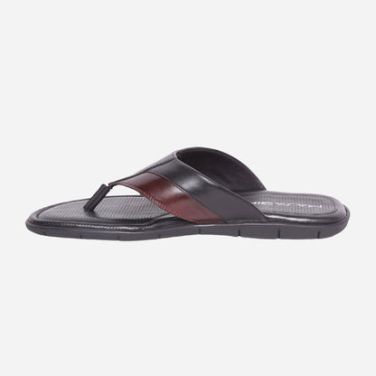 MASABIH Geniune Leather Soft Black / Bordo Color modern thong sandals for Mens