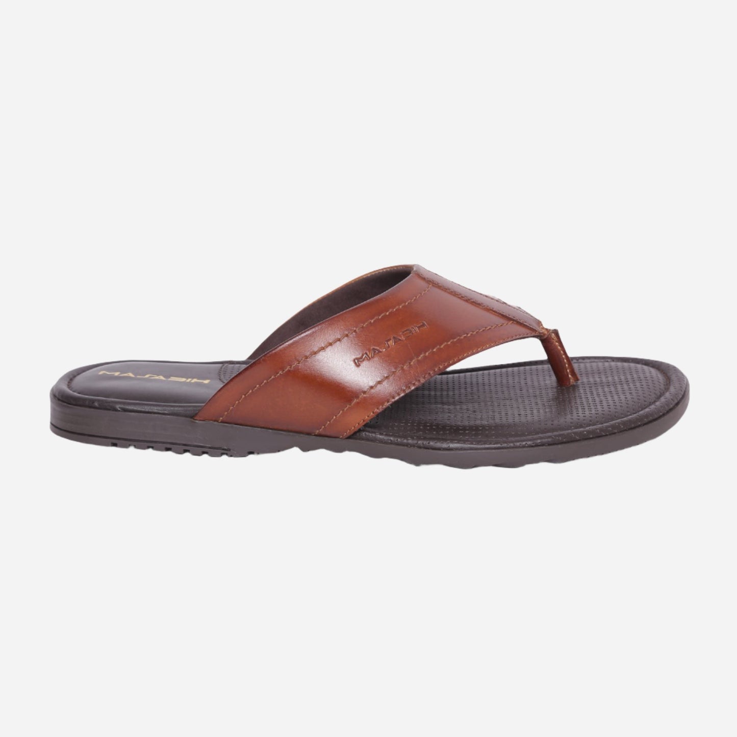 MASABIH Geniune Leather Soft Tan Color modern java thong sandals for Mens