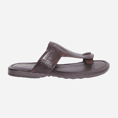 MASABIH Geniune Leather Soft SISSY Print Brown Color modern java thong sandals for Mens