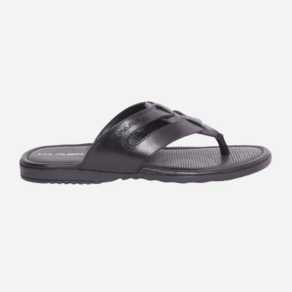 MASABIH Geniune Leather Soft Black Color modern Strap thong sandals for Mens