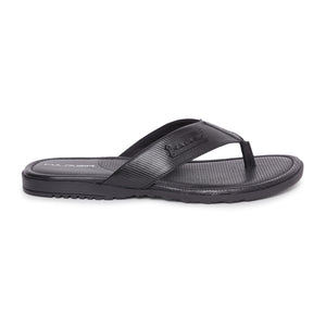 MASABIH Geniune Leather Soft Line Print Black Color modern thong sandals for Mens