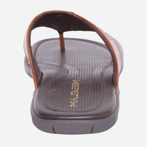 MASABIH Geniune Leather Soft Brown / Mid Brown Color modern thong sandals for Mens