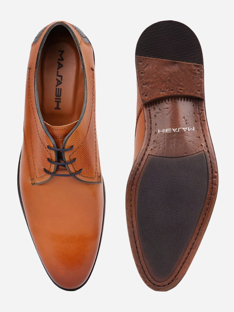 MASABIH Tan Casual Derby Shoes for Men