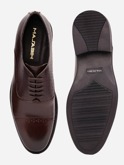 MASABIH Brown Casual Oxford Shoes for Men