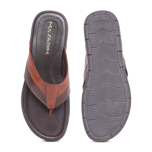 MASABIH Geniune Leather Soft Brown / Mid Brown Color modern thong sandals for Mens