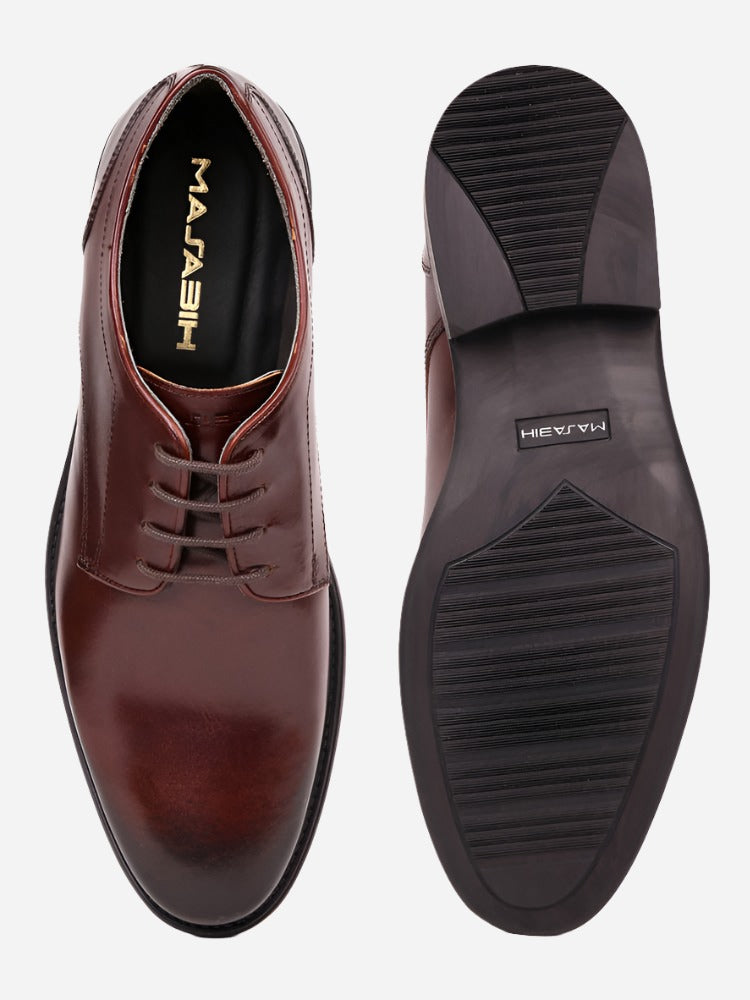 MASABIH Brown Casual Derby Shoes for Men