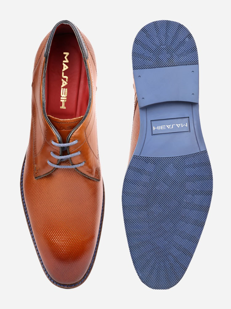 MASABIH Tan Casual Derby Shoes for Men