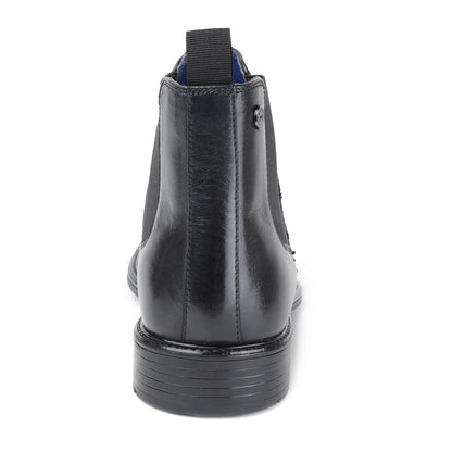 MASABIH GENUINE LEATHER BLACK CHELSEA BOOTS FOR MEN