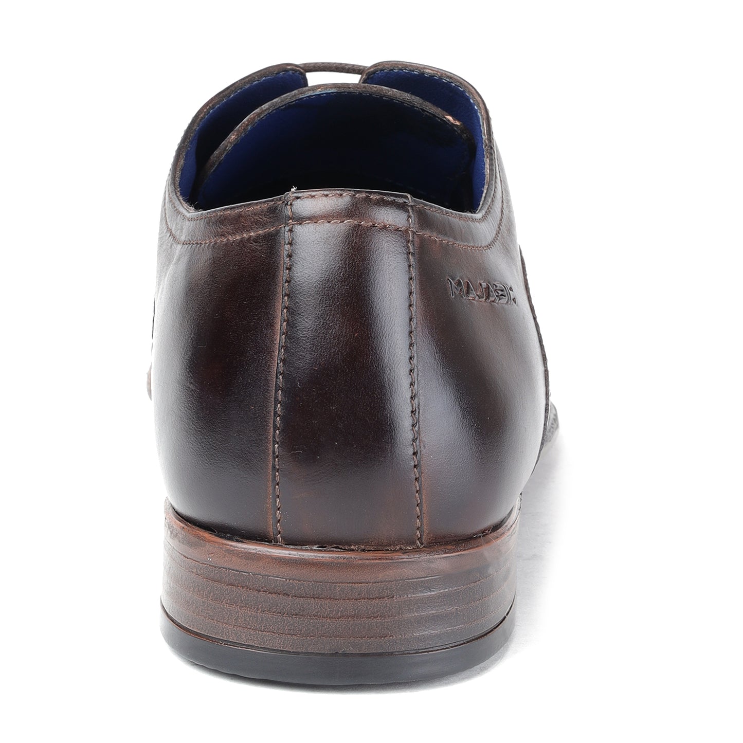 MASABIH GENUINE LEATHER BROWN TOE CAP DERBY SHOES FOR MEN